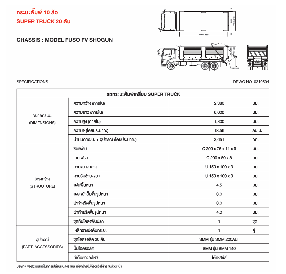 SUPER TRUCK 20 ตัน